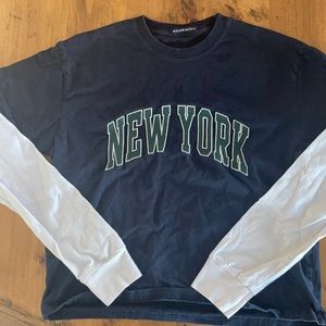 Brandy Melville NEW YORK long sleeve layered shirt